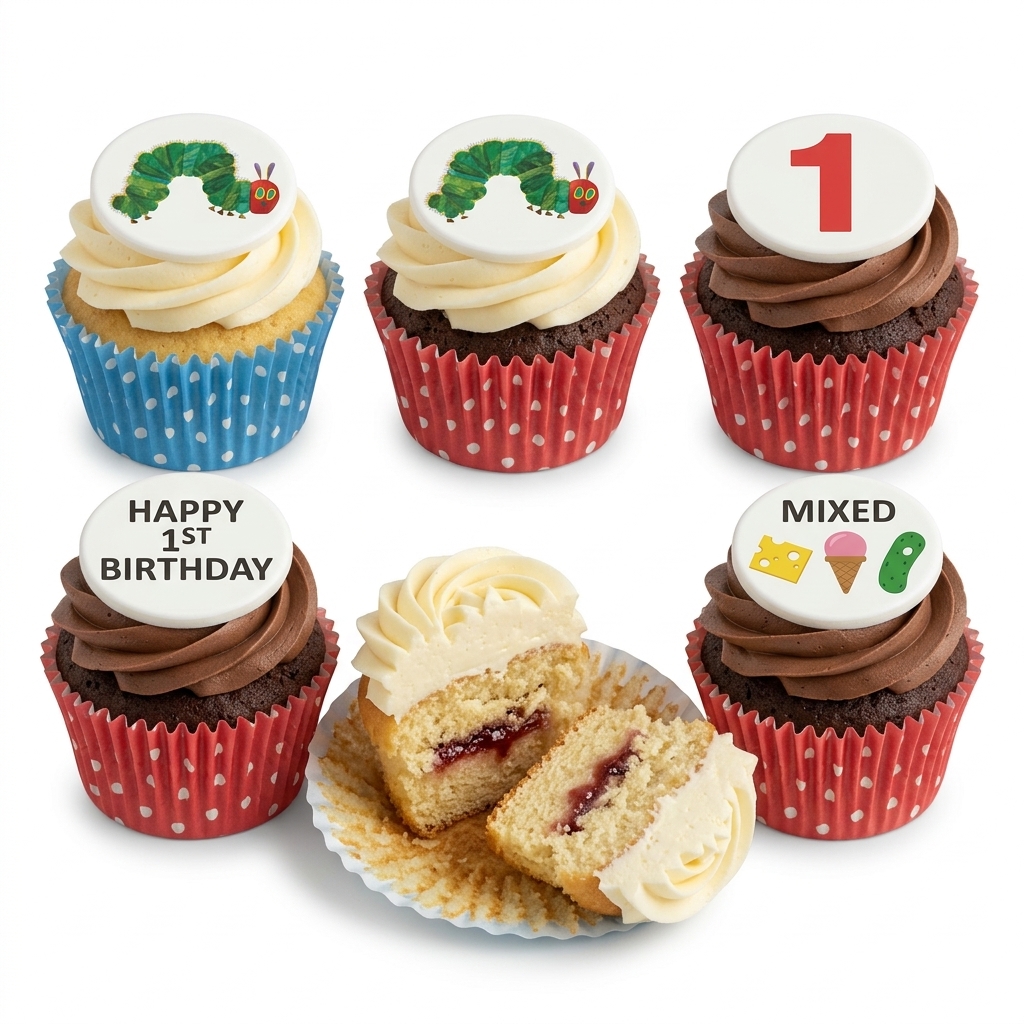 The Very Hungry Caterpillar 1st Birthday Cupcakes