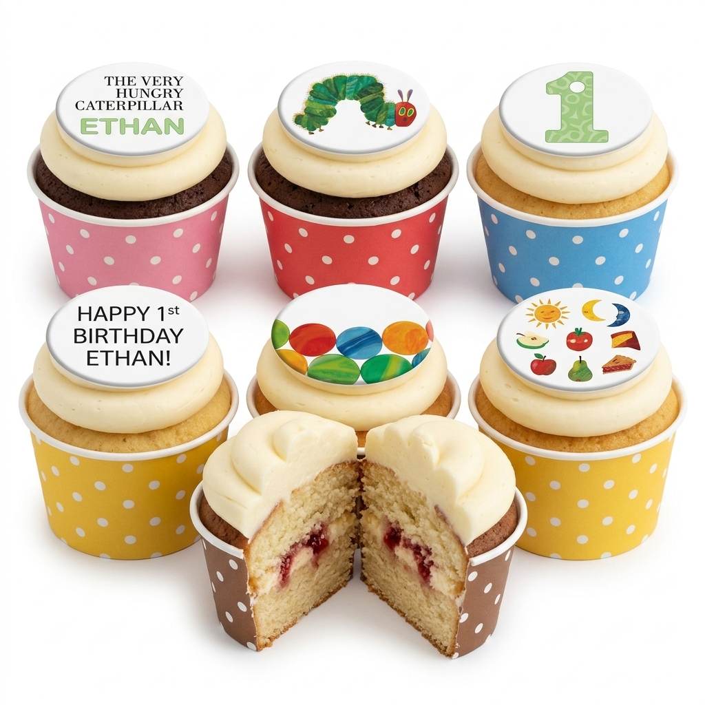 The Very Hungry Caterpillar Birthday Cupcakes