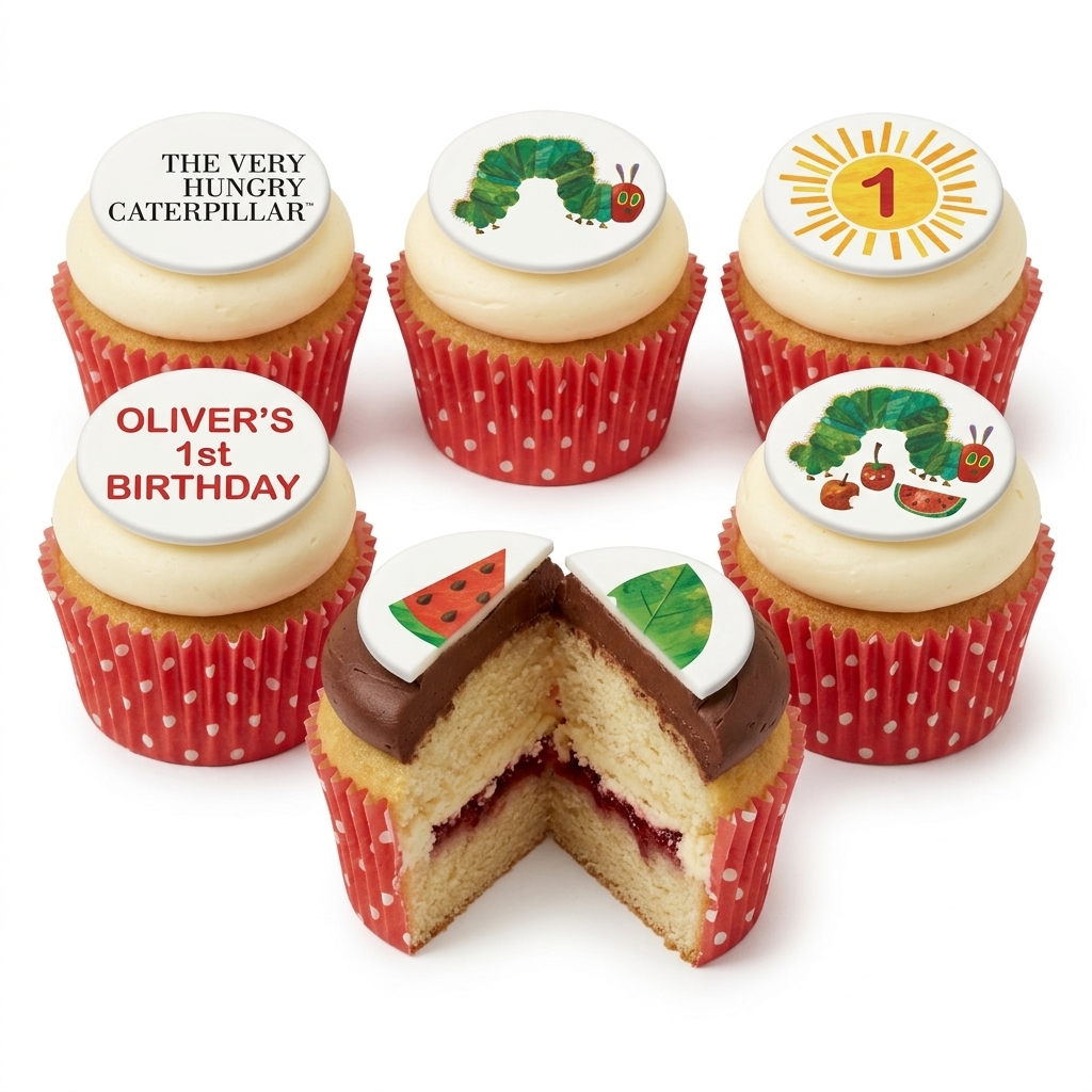 The Very Hungry Caterpillar 1st Birthday Cupcakes