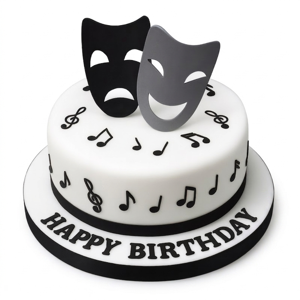 Theatre & Music Theme Birthday Cake