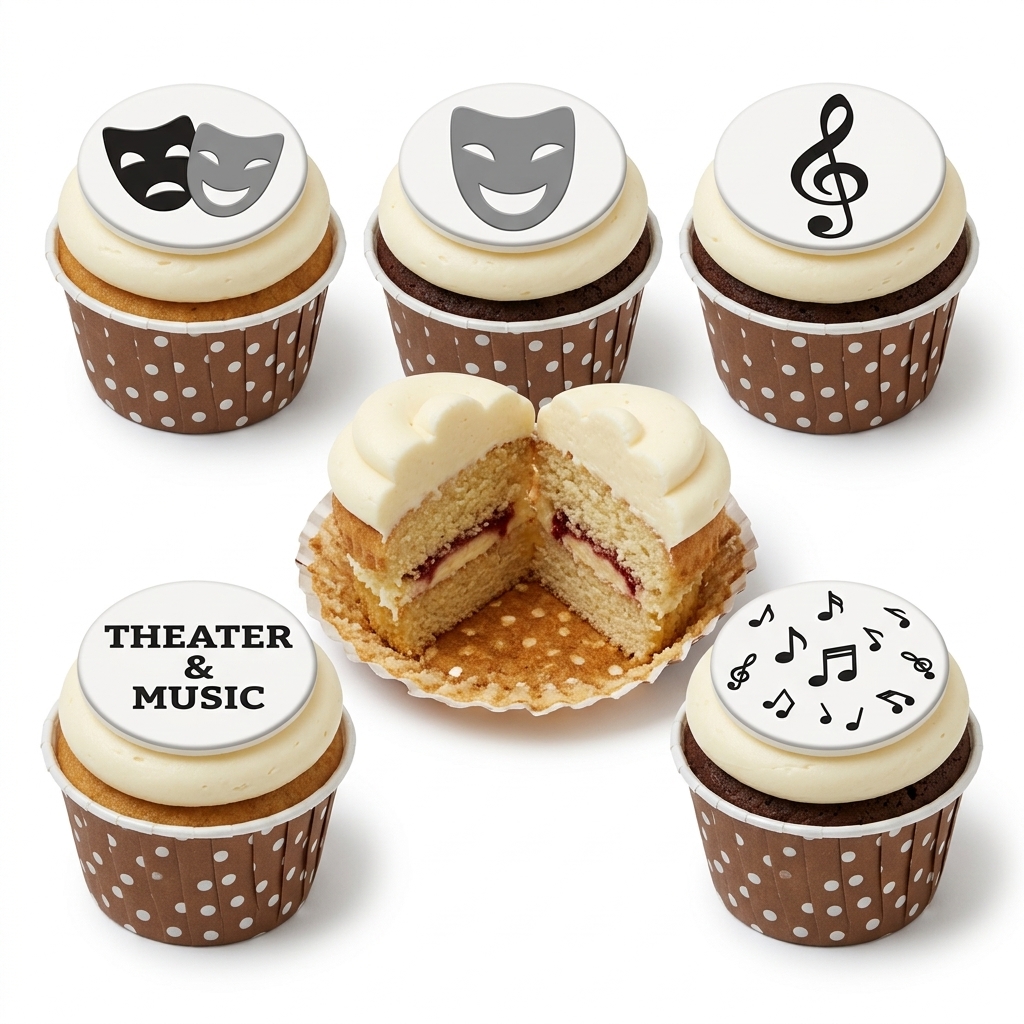 Theater and Music Theme Cupcakes