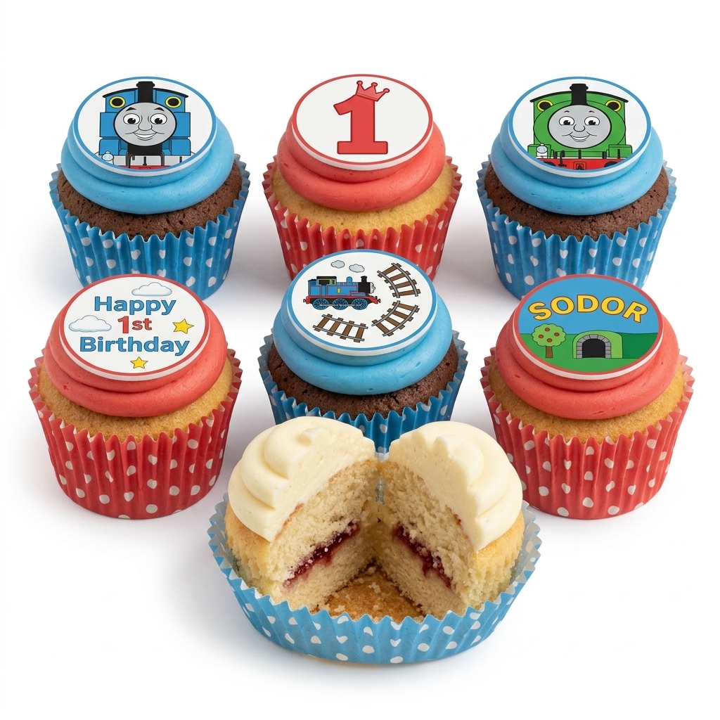 Thomas and Friends 1st Birthday Cupcakes