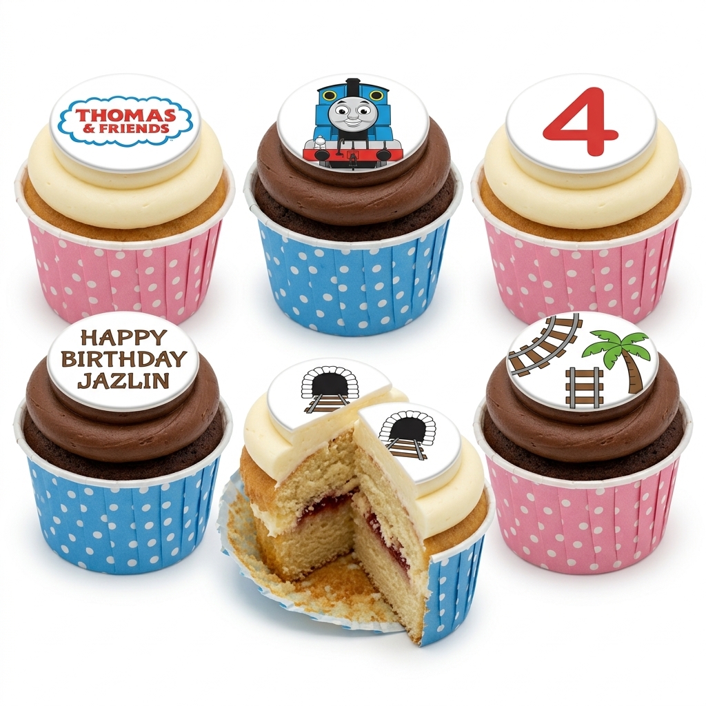 Thomas & Friends Birthday Cupcakes | Custom Age & Name