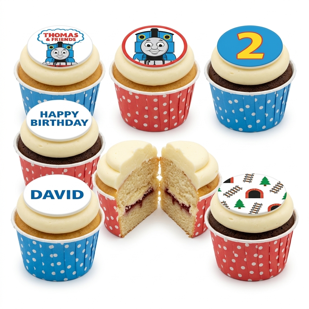 Thomas the Tank Engine Birthday Cupcakes