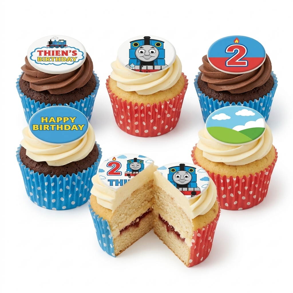 Thomas the Tank Engine Birthday Cupcakes