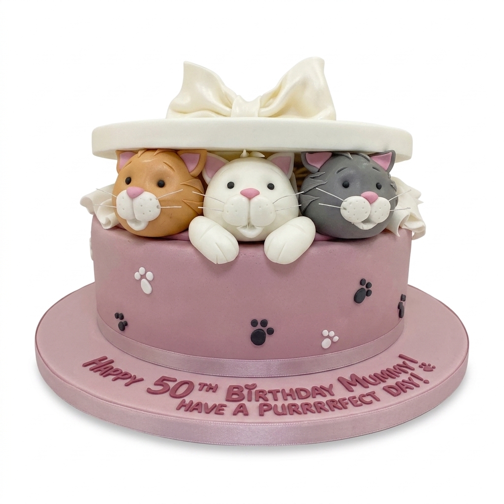 Cute Cat Birthday Cake