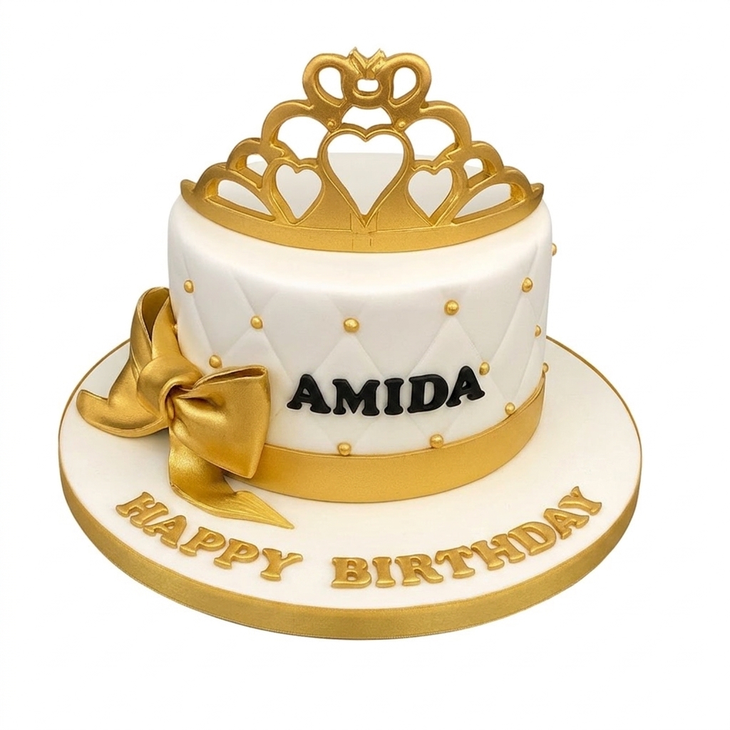 Gold Tiara Birthday Cake for Her