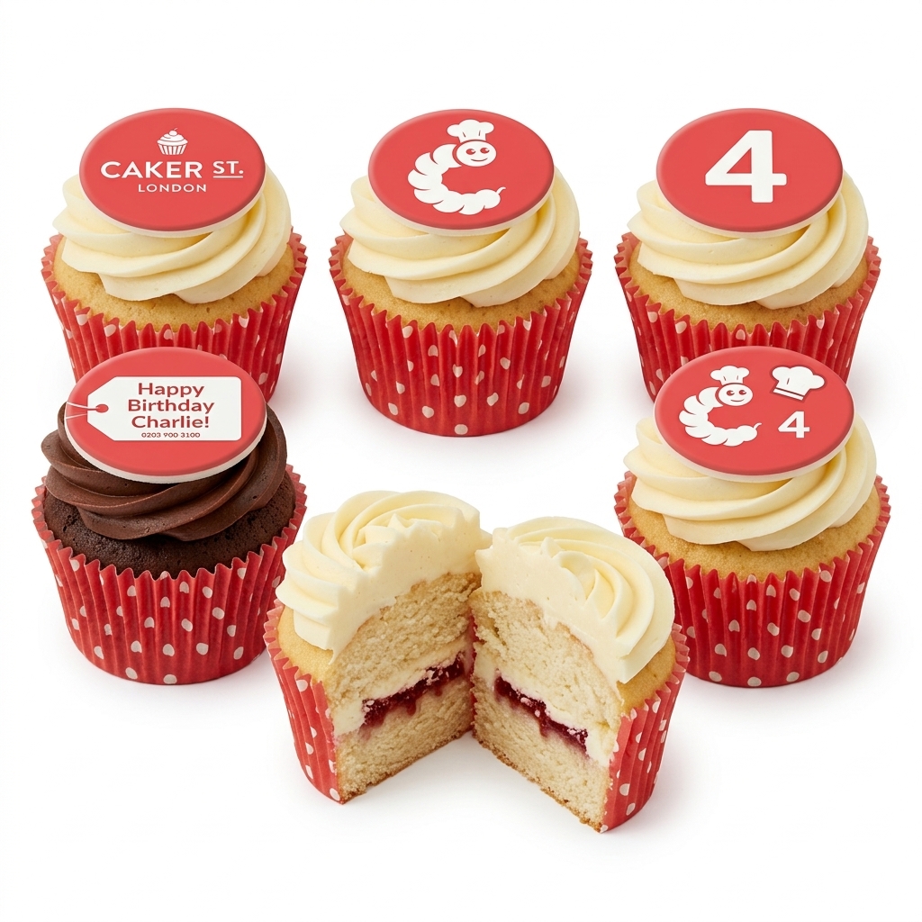Fun Kids Birthday Cupcakes with Custom Age Topper