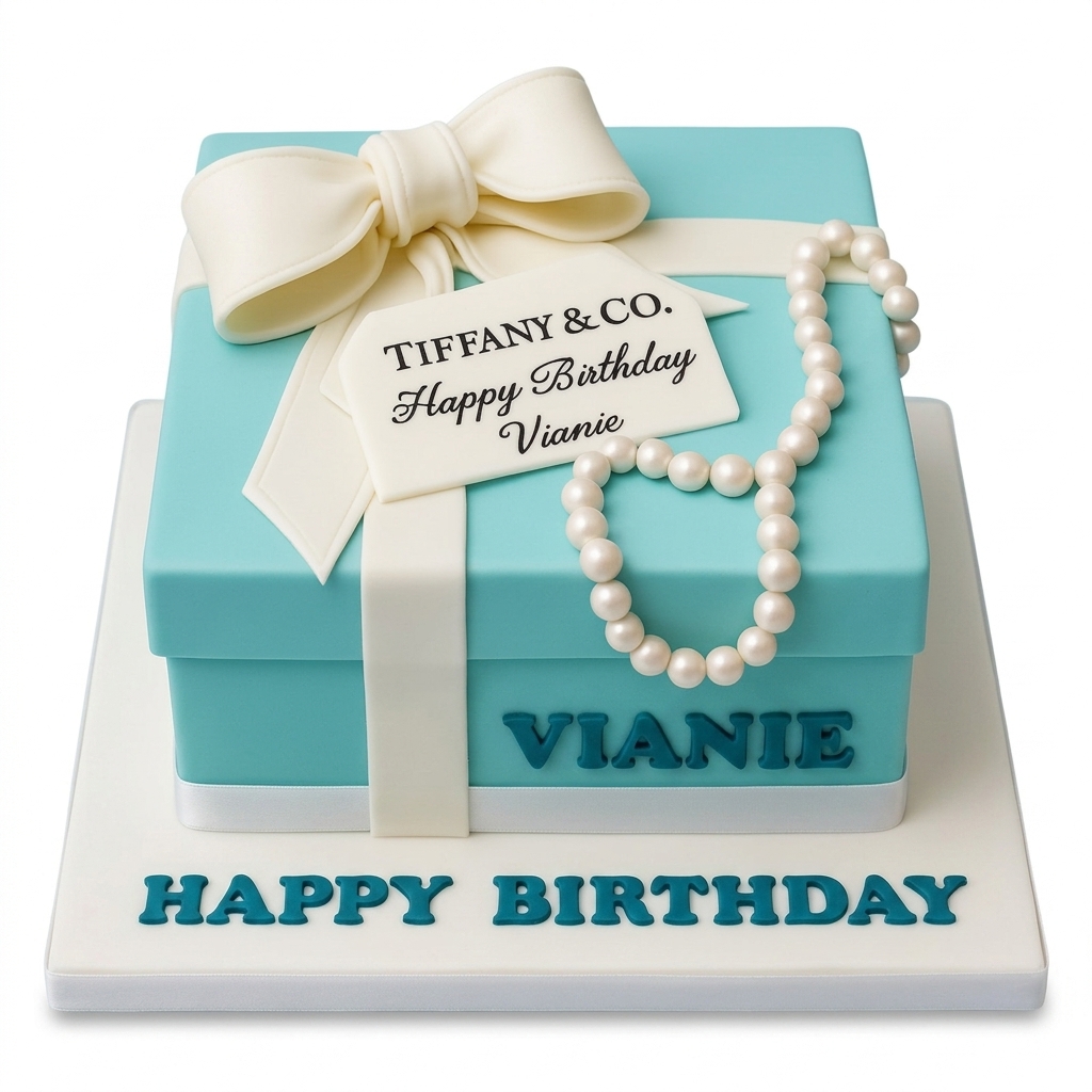 Tiffany Inspired Gift Box Birthday Cake