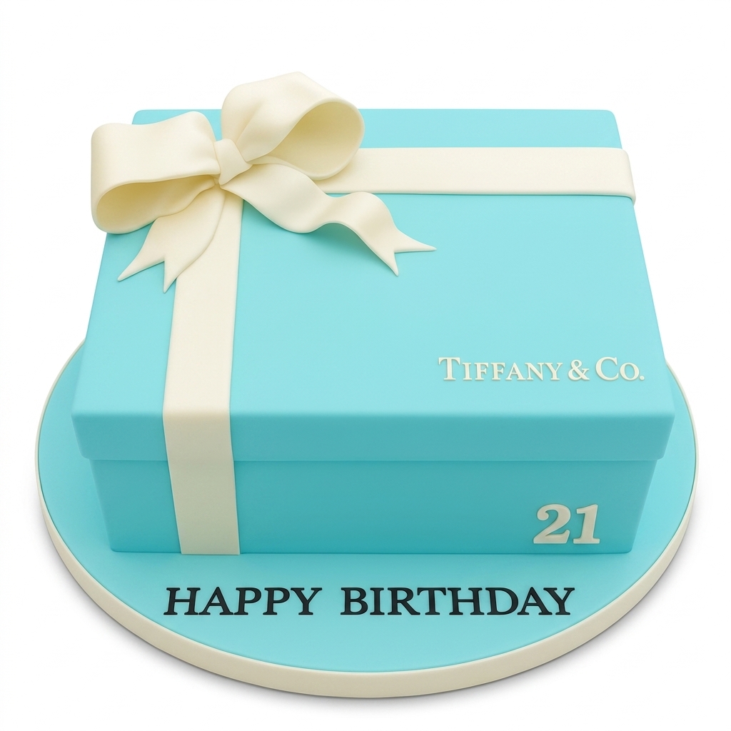 Tiffany Style Gift Box Birthday Cake