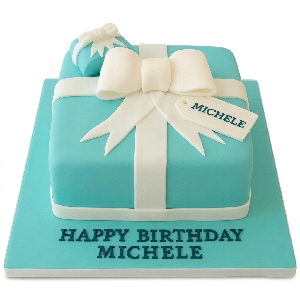 Elegant Gift Box Birthday Cake