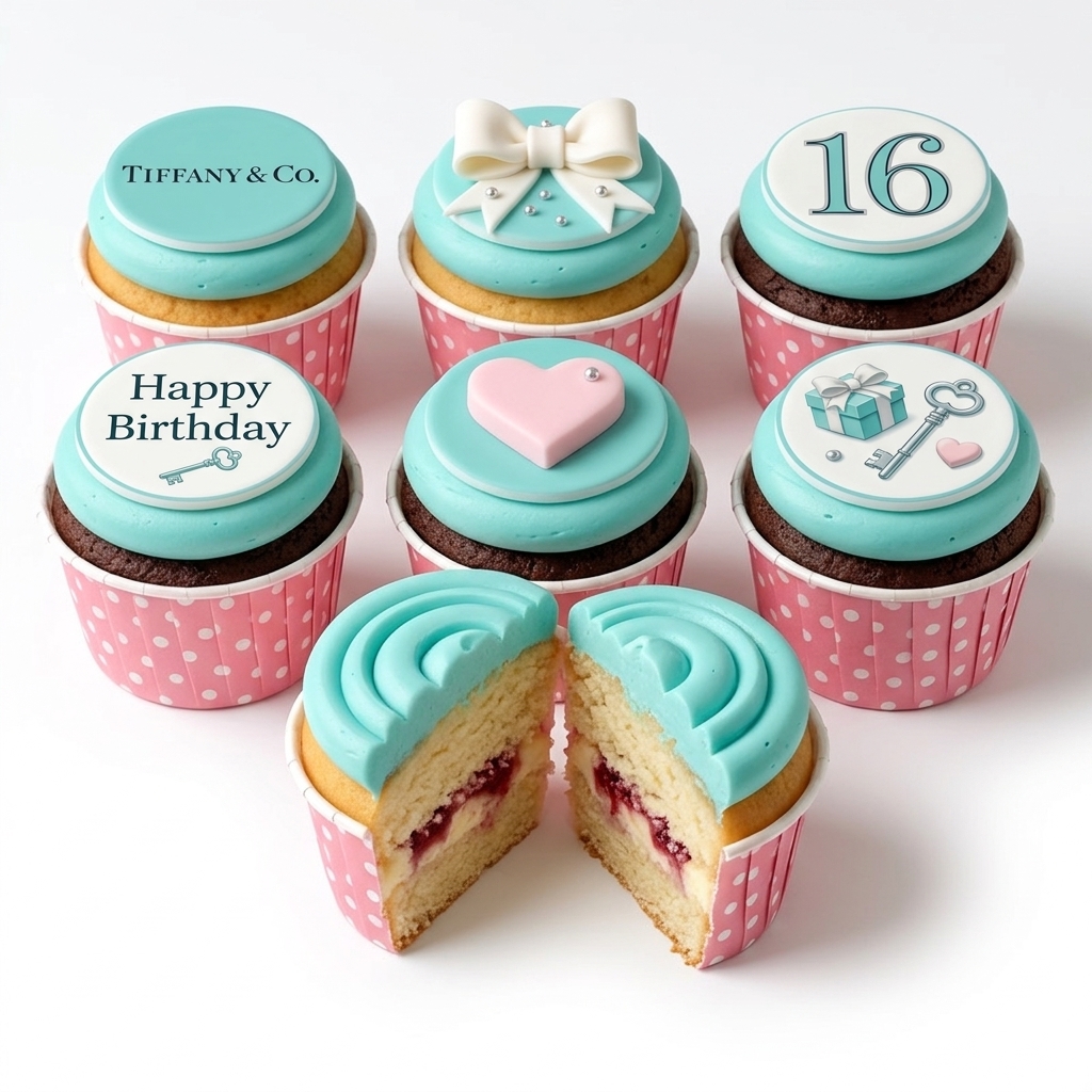 Tiffany Blue Birthday Cupcakes for Her