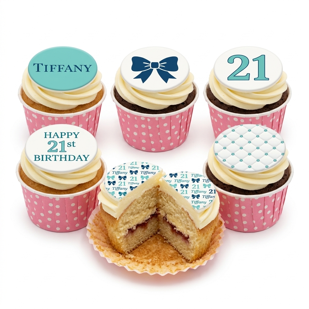 Elegant Bow Birthday Cupcakes with Custom Age Toppers