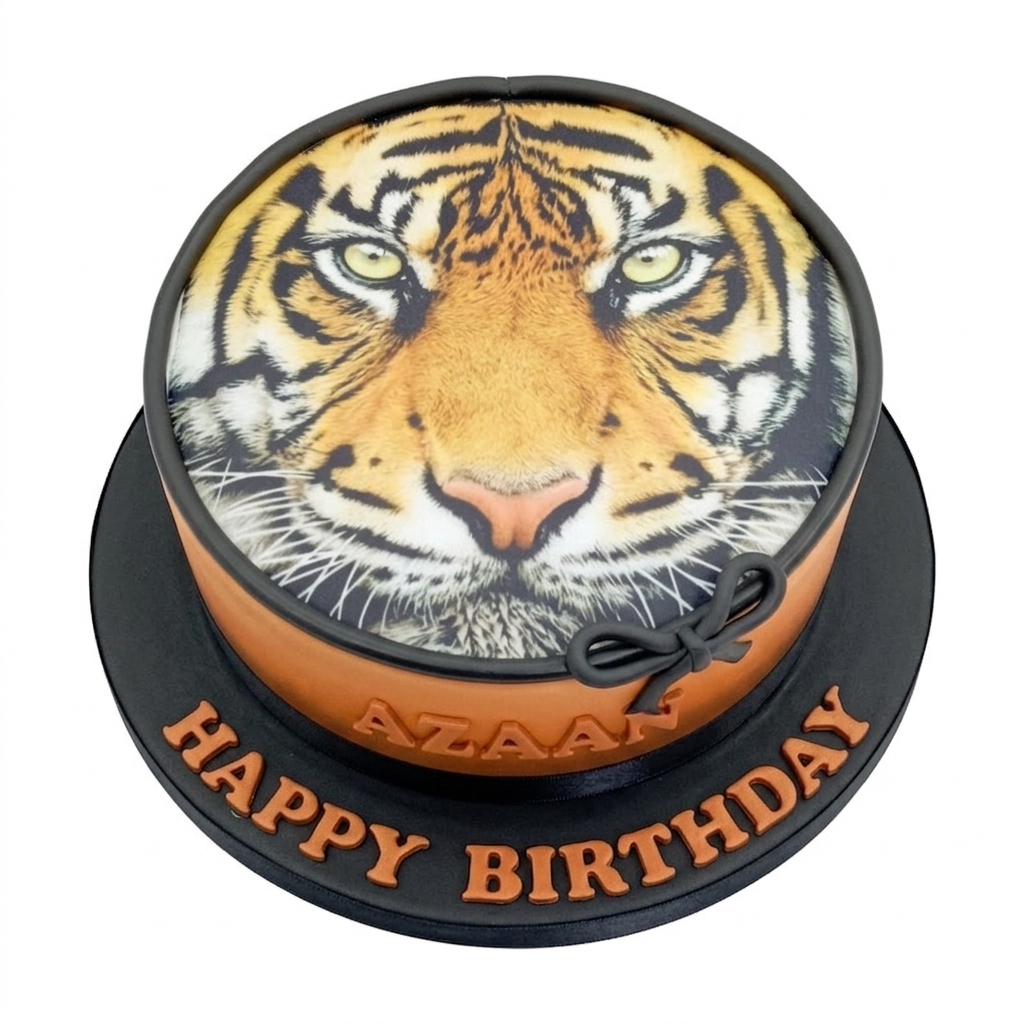 Tiger Face Birthday Cake