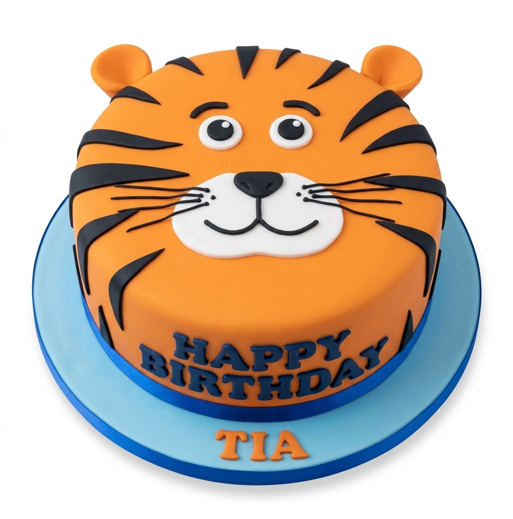 Tiger Face Birthday Cake