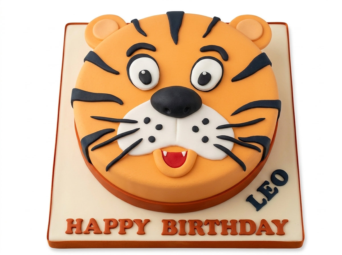 Tiger Face Kids Birthday Cake