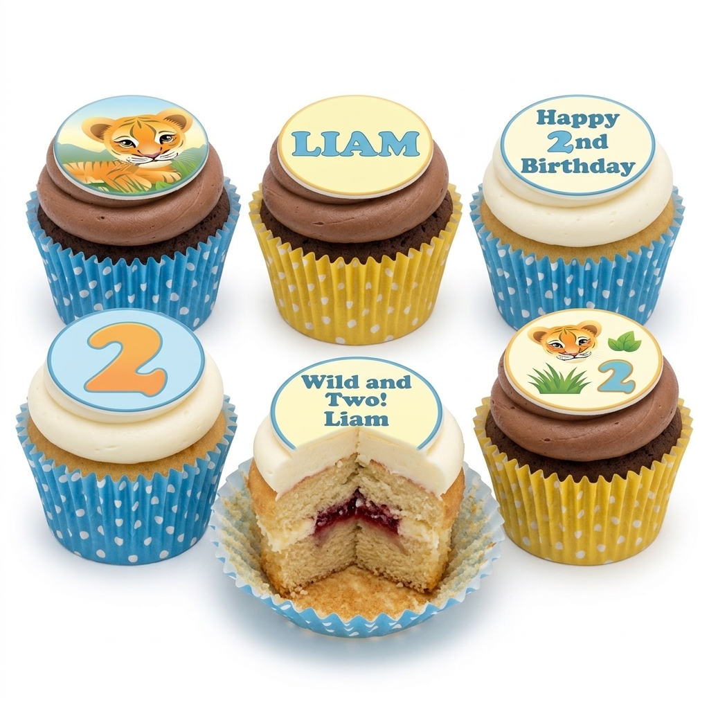 Wild One Jungle Birthday Cupcakes