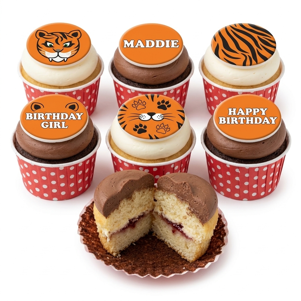 Roaring Tiger Birthday Cupcakes for Girls