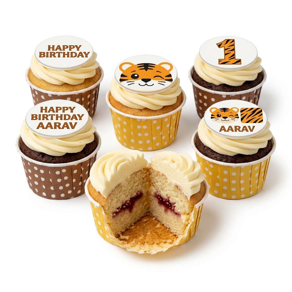 Roaring Tiger Kids Birthday Cupcakes