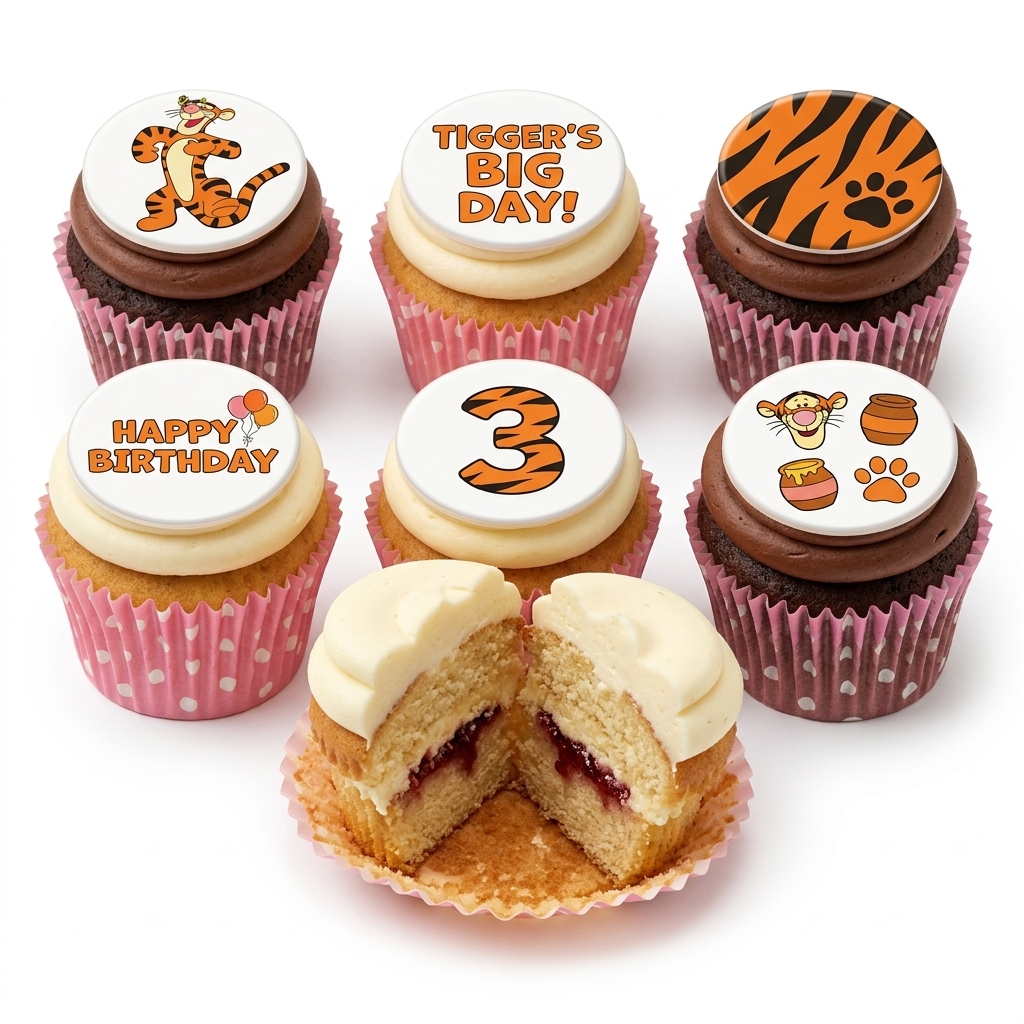 Tigger Birthday Cupcakes with Custom Age Topper