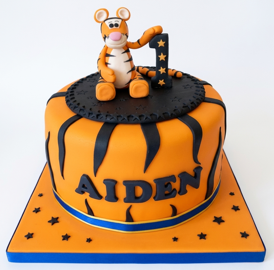 Tigger Theme Birthday Cake with Custom Age
