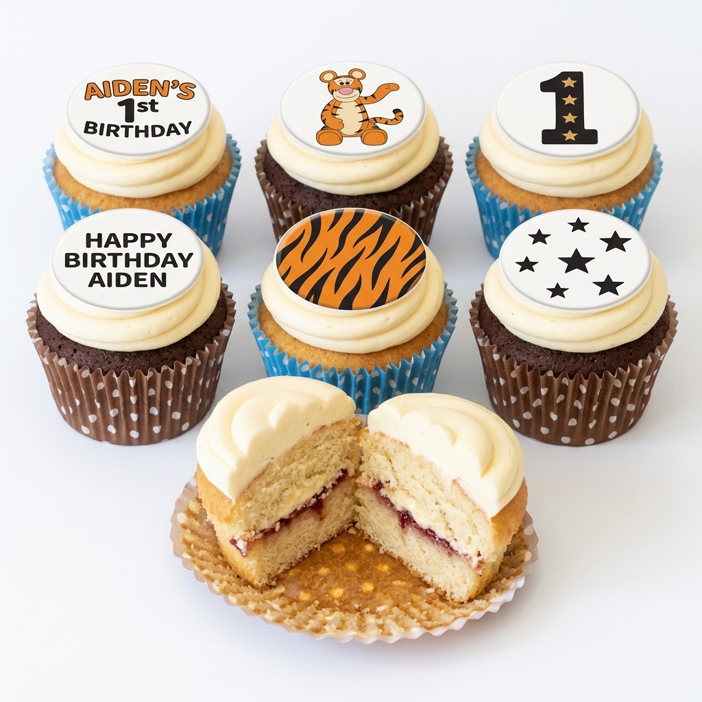 Tigger & Friends Kids Birthday Cupcakes with Custom Age
