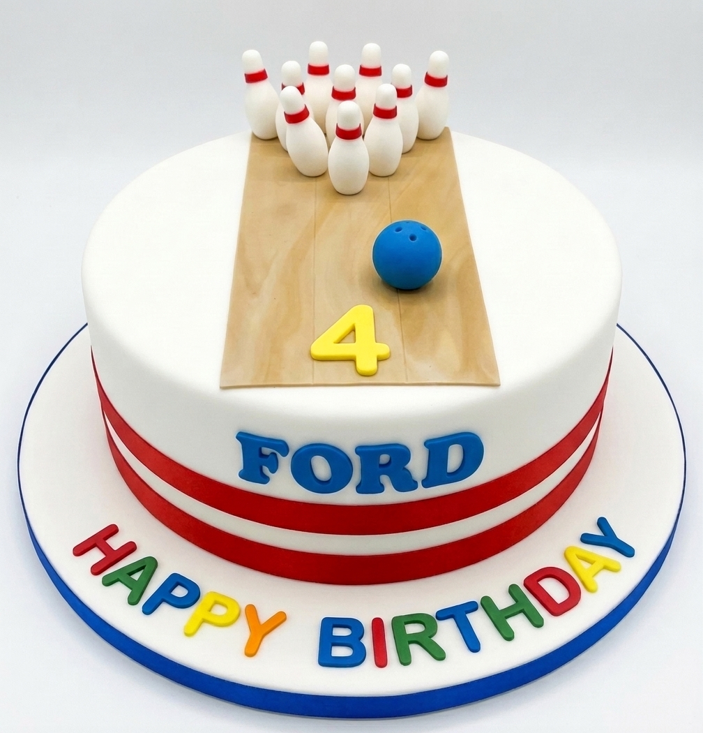 Bowling Birthday Cake with Custom Age