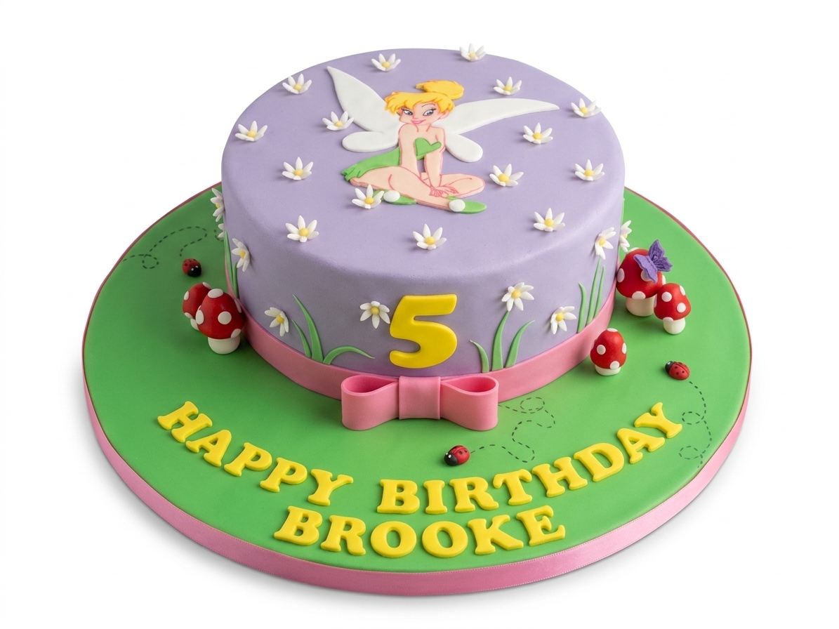 Tinkerbell Birthday Cake for Girls with Custom Age