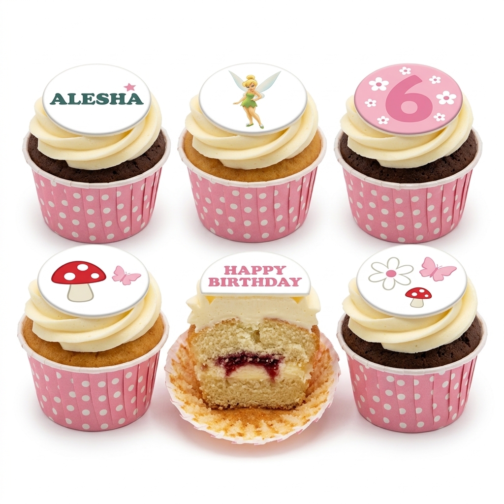 Tinker Bell Birthday Cupcakes with Custom Age