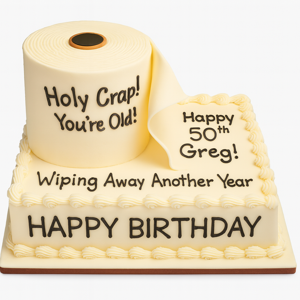 Toilet Tissue Roll Birthday Cake