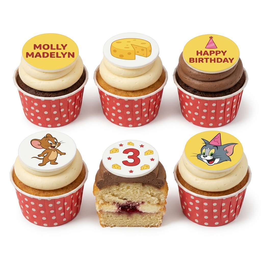 Tom and Jerry Birthday Cupcakes