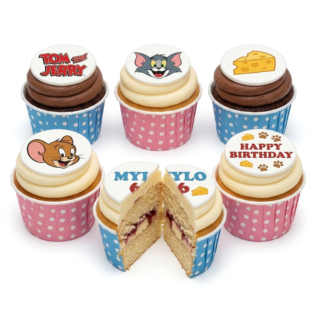 Tom and Jerry Birthday Cupcakes
