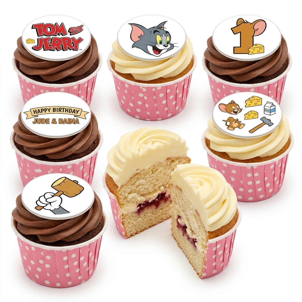 Tom & Jerry Birthday Cupcakes