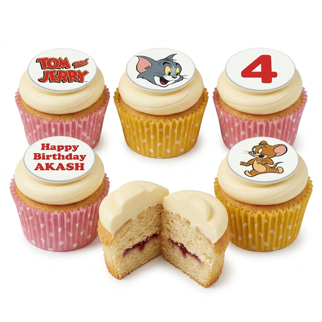 Tom and Jerry Birthday Cupcakes