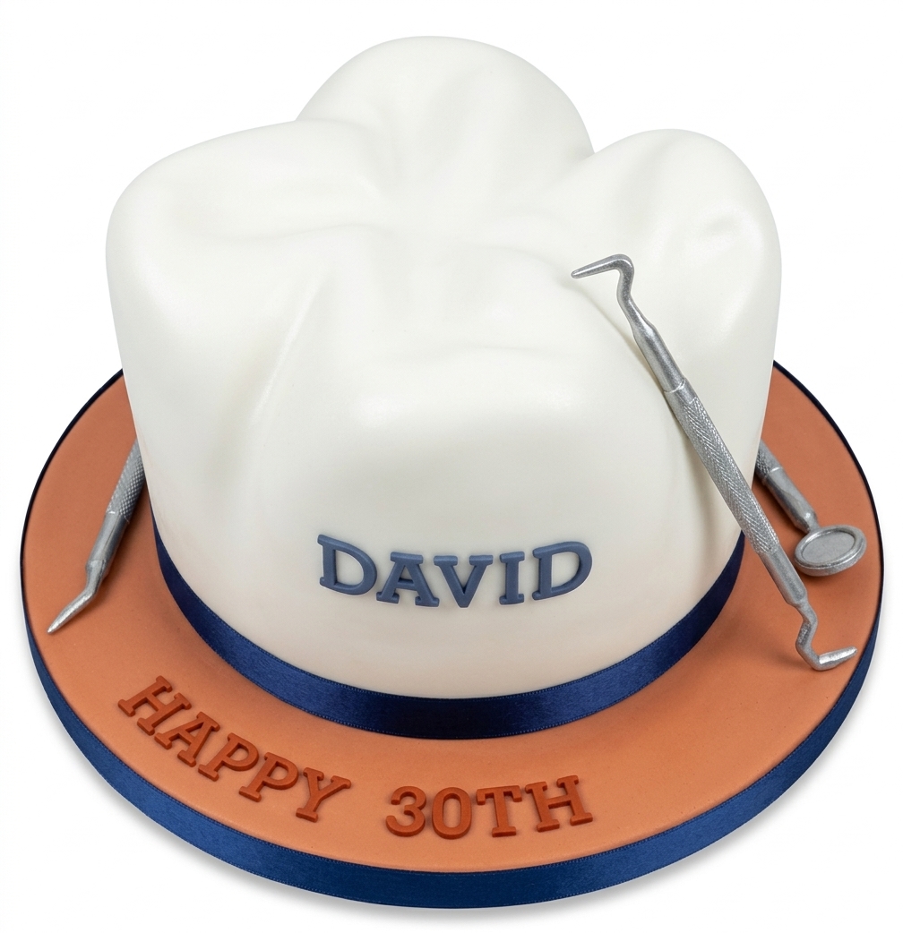 Dentist Theme Birthday Cake with Custom Name & Age
