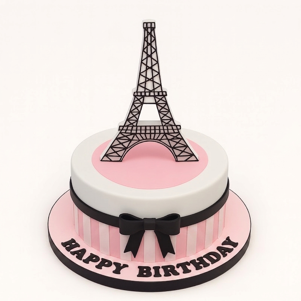 Paris Theme Birthday Cake