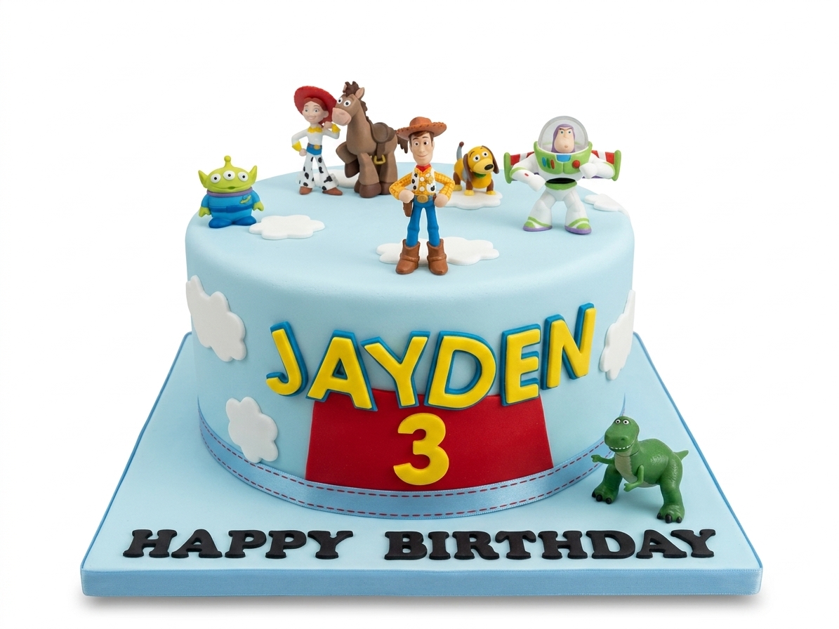 Toy Story Birthday Cake with Character Toppers