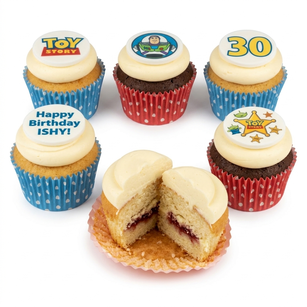 Toy Story Birthday Cupcakes with Custom Age & Message