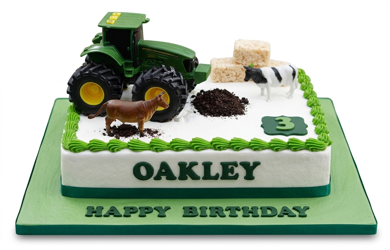 Tractor Farm Birthday Cake for Kids