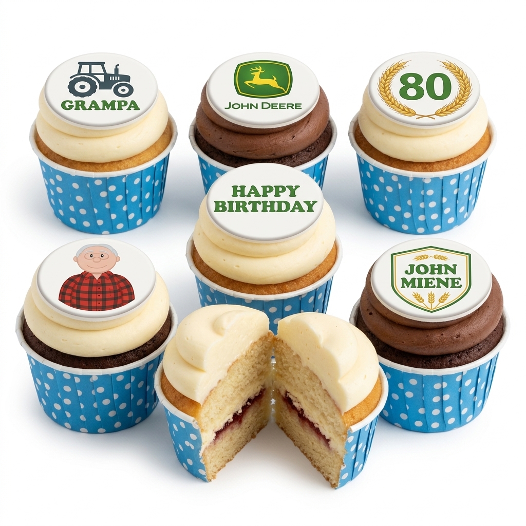 John Deere Theme Birthday Cupcakes with Custom Age