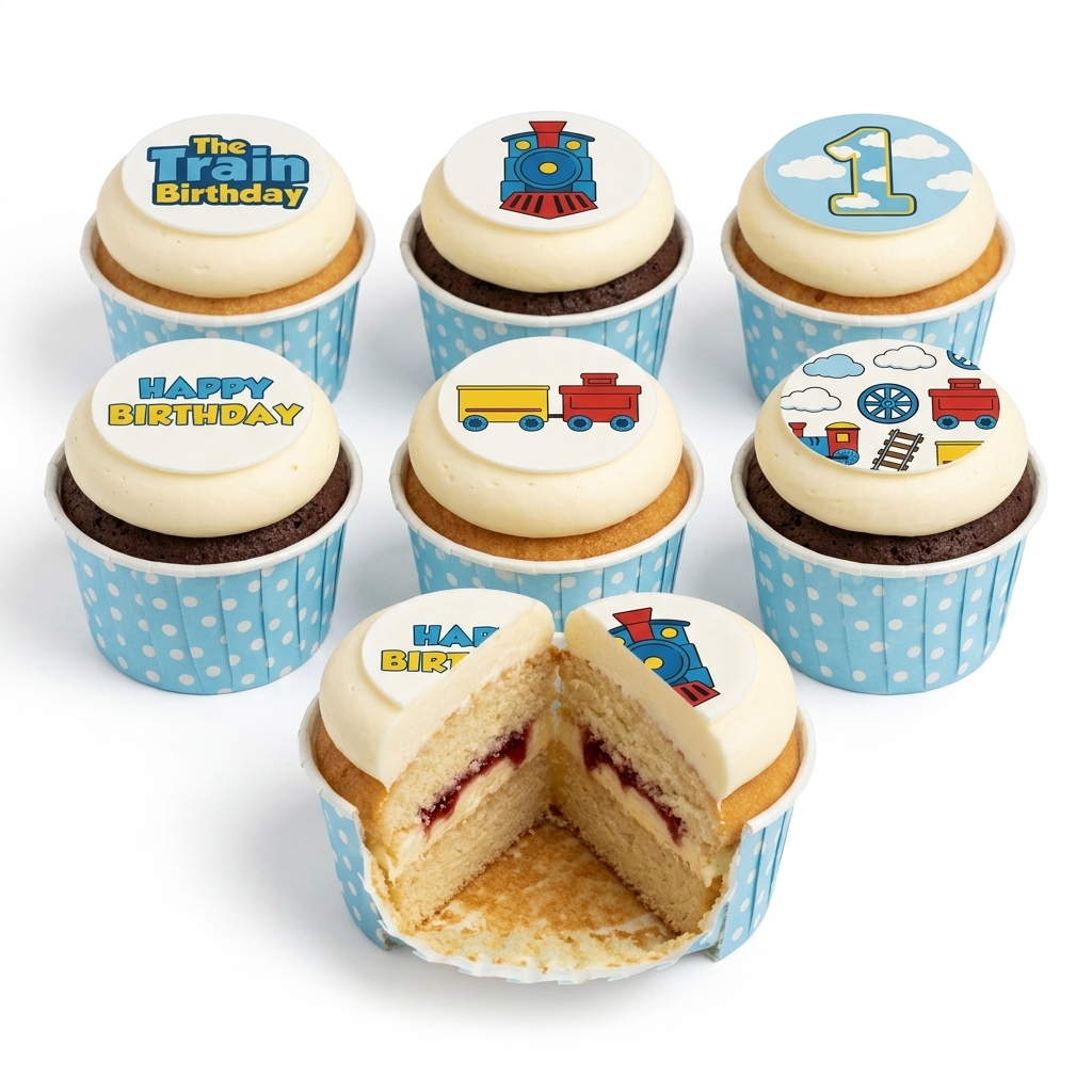 Train Birthday Cupcakes for Kids