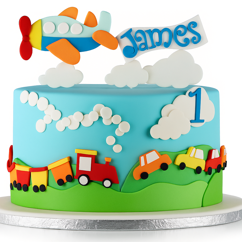 Trains And Cars cake