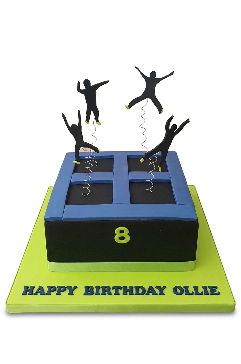 Jumping Trampoline Birthday Cake for Kids