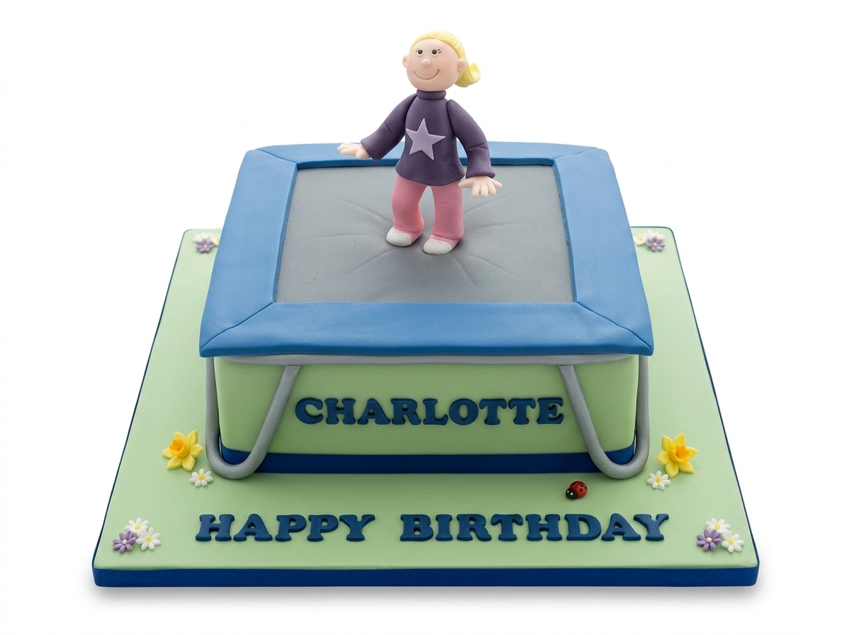 Trampoline Birthday Cake for Girls