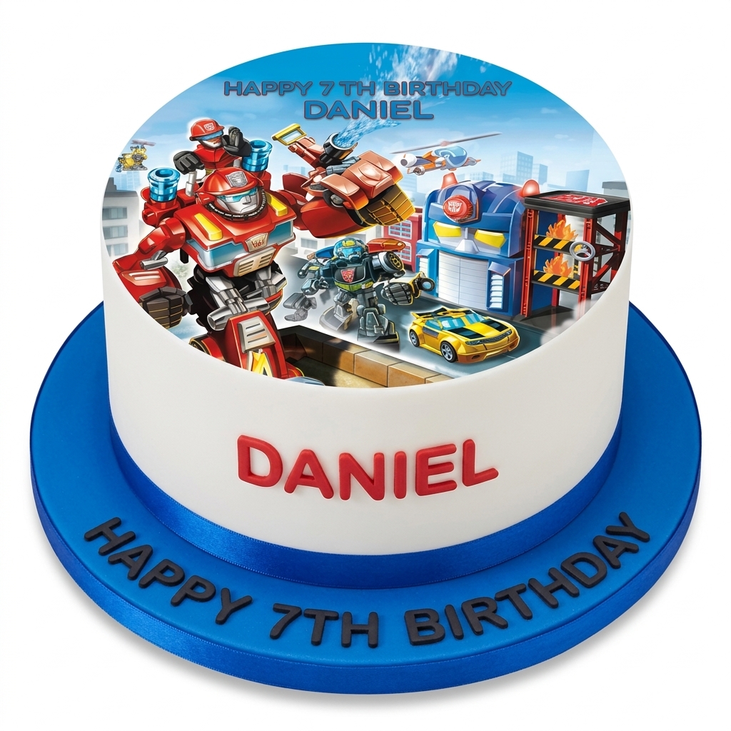 Transformers Birthday Cake for Boys with Custom Name & Age