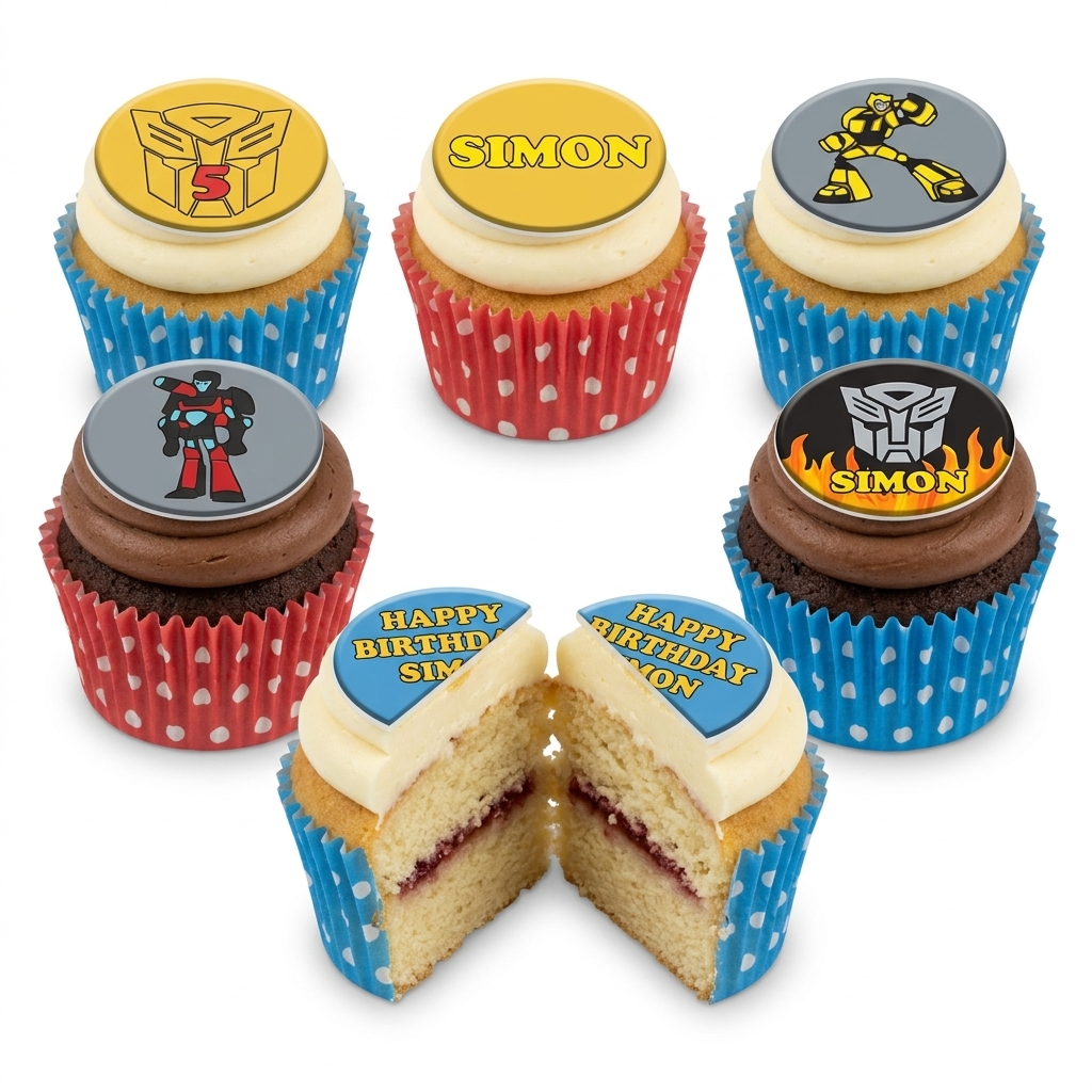Transformers Birthday Cupcakes - Custom Age & Name
