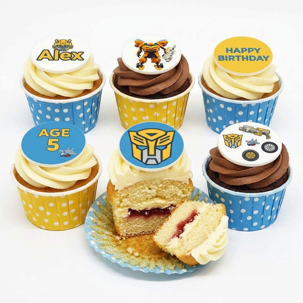 Bumblebee Transformers Birthday Cupcakes for Boys