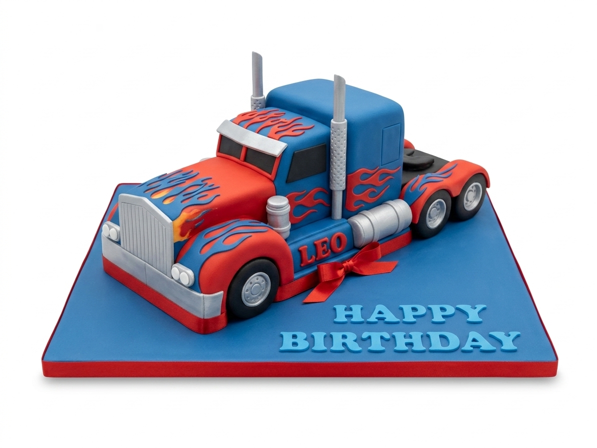 Optimus Prime Truck Birthday Cake