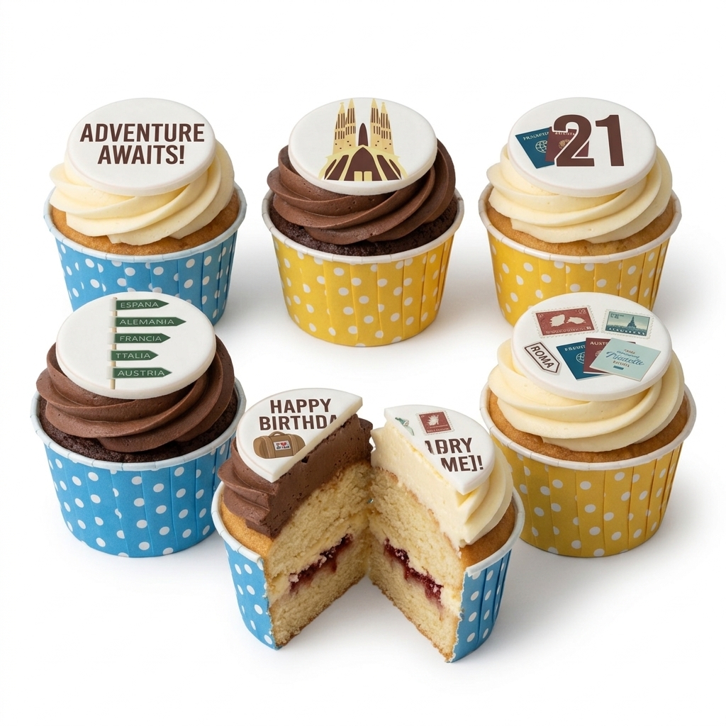 Adventure Awaits Travel Theme Birthday Cupcakes