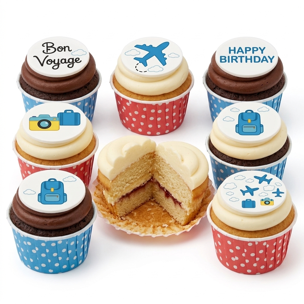 Adventure Travel Theme Cupcakes